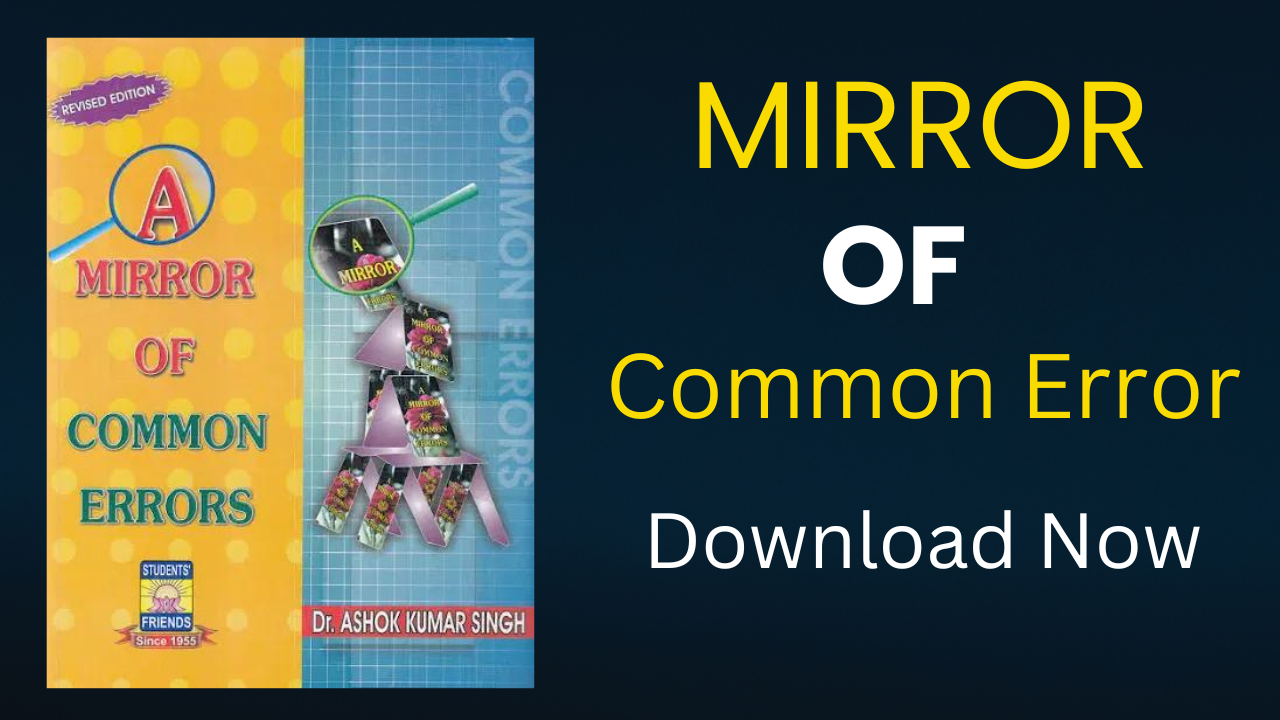 Mirror of Common Error Book PDF in Hindi - Best English Grammar Book for Competitive Exam 